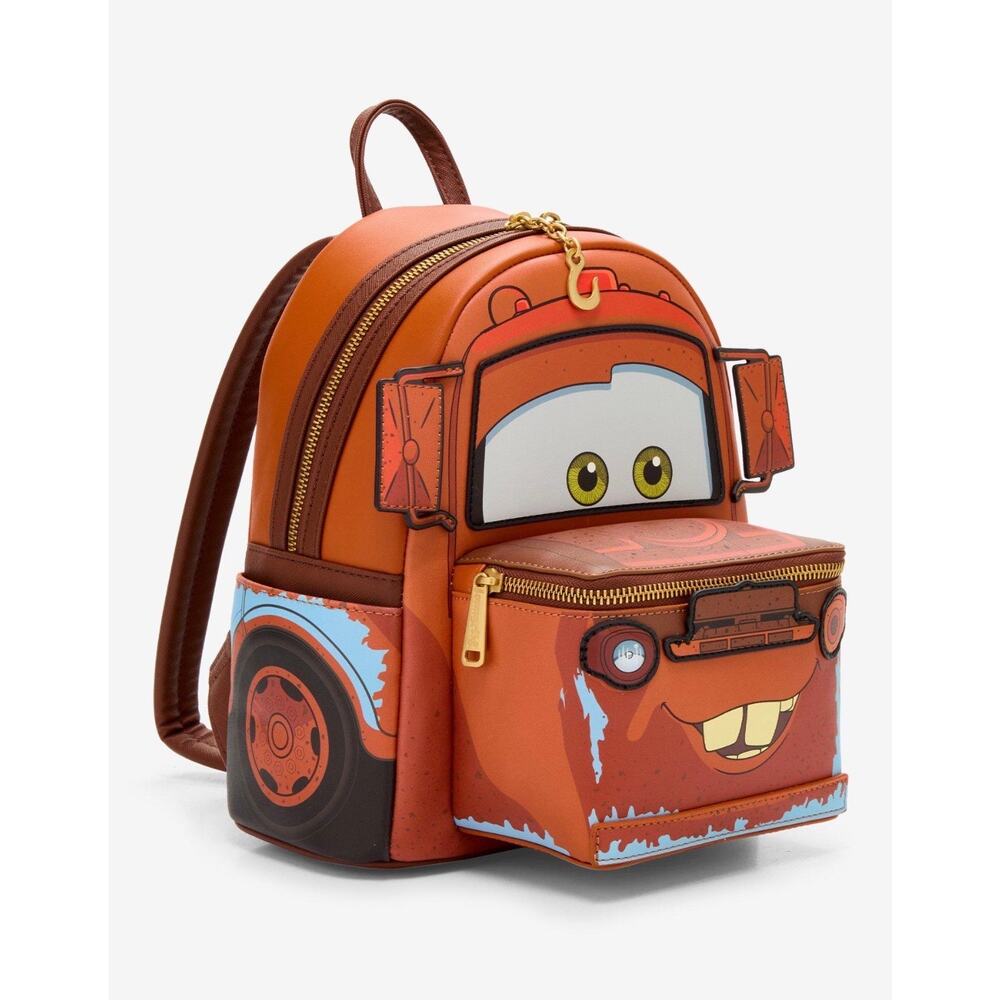 Loungefly Disney Pixar Cars Figural MATER Light-Up Backpack and GITD Wallet NWT - Picture 3 of 9